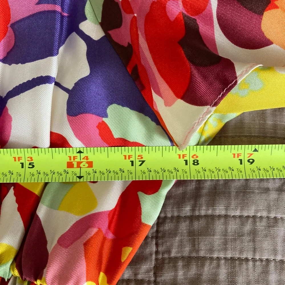 Boston Proper Floral Silk Dress w Spaghetti Ties SZ 16 - Picture 10 of 12